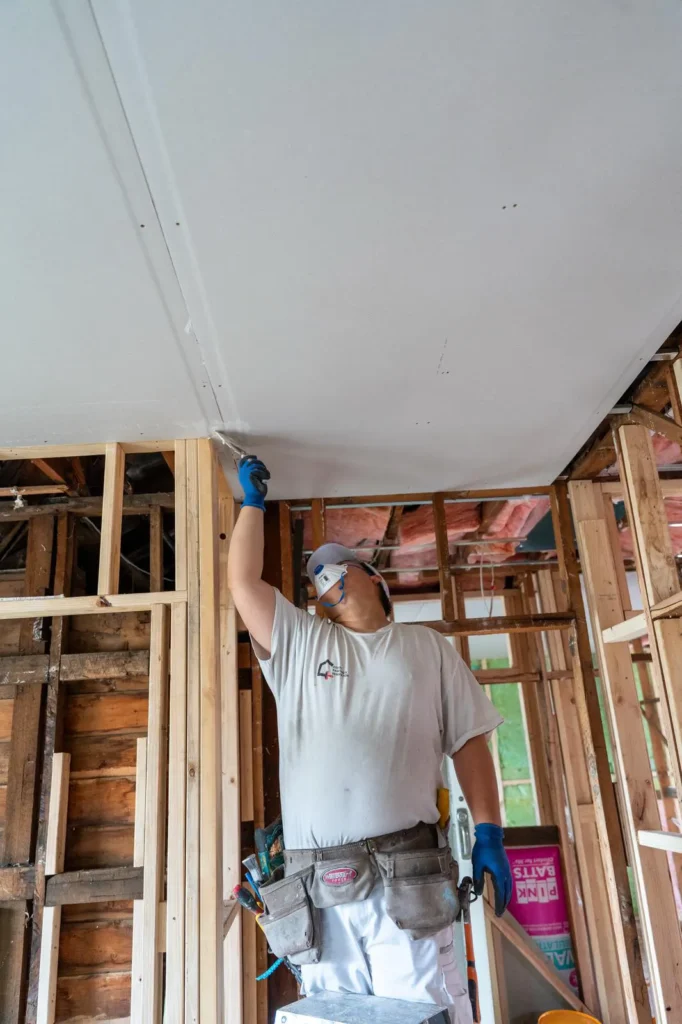 Plastering work before painting
