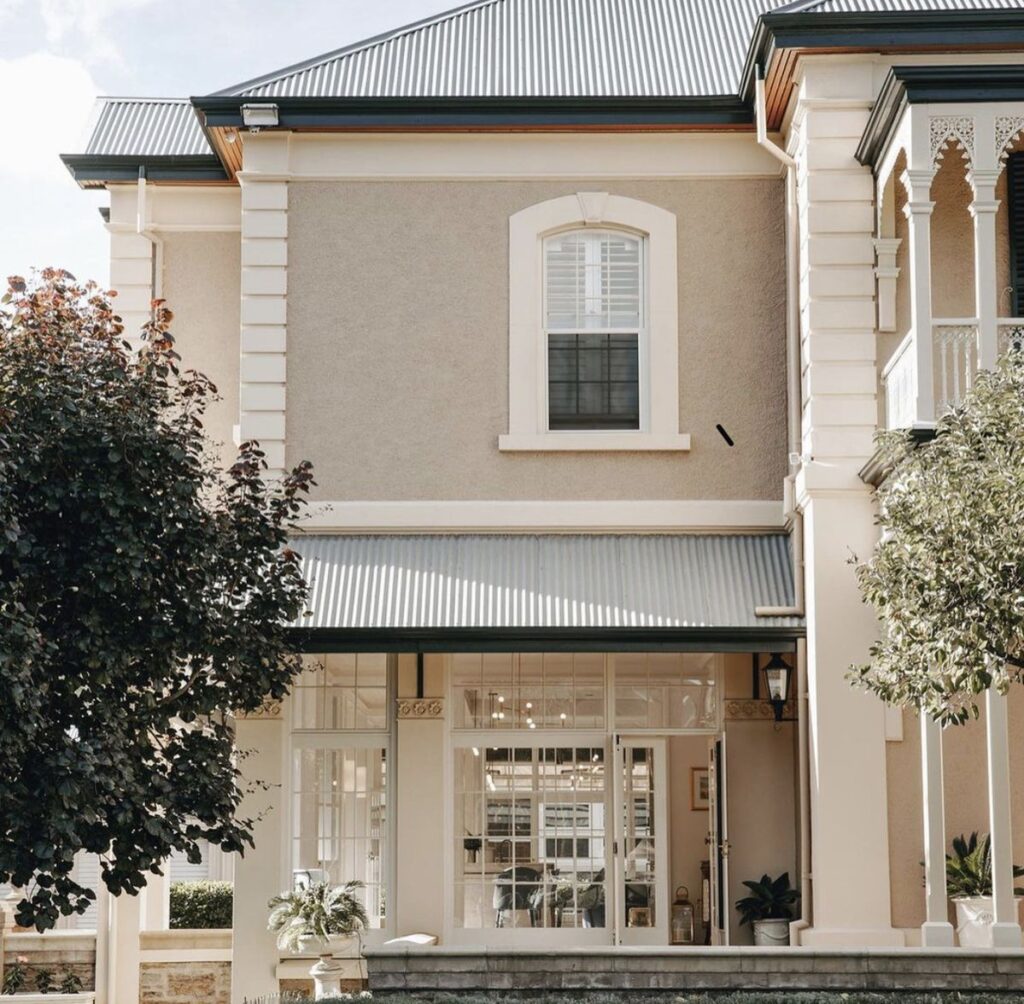 Modern Melbourne home exterior in soft neutral colour palette